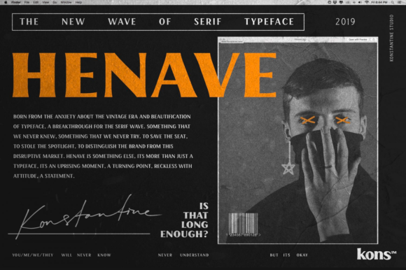 Henave Display Font for Bold, Beautiful Craft Projects