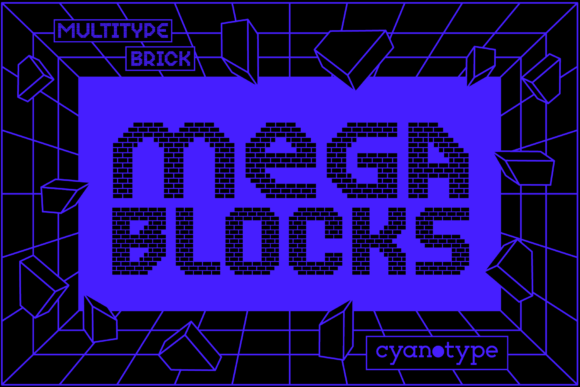 MultiType Brick Mega Blocks Font for Trendy Display Designs